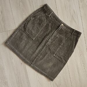 Vintage 90s Nevada Brown Corduroy Neutral Grunge A-Line Mini Skirt, Vtg Sz‎ 7